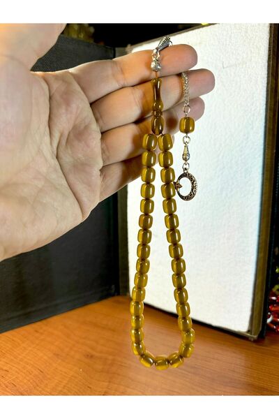 Anemore Collection مسبحة عنبر عصا العصر باللون الأصفر قطع كبسولة T-165