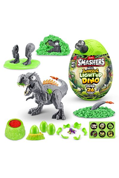Smashers - Mega Surprise Egg with over 26 accessories, Dino Jurassic Light-Up