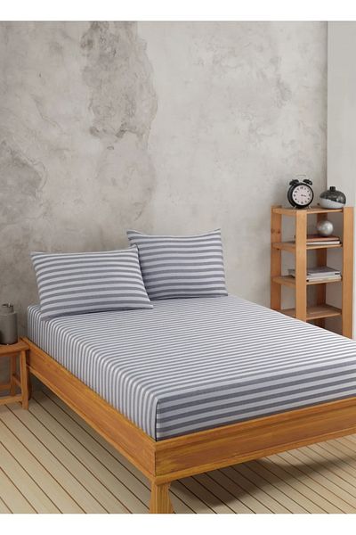 Totem Satin Cotton Elastic Sheet with Pillowcase