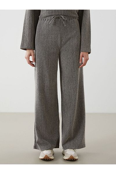 LC Waikiki Lcw Comfort Anthracite Women's Elastic Waist Textured Pants