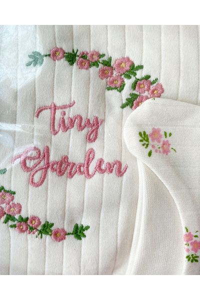 Pear Wear Baby Girl Floral Embroidered 3-Piece Hospital Release 100% Cotton Baby Set