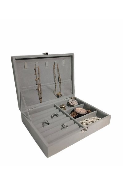 İsdeksan Suede, 1 .Quality, Jewelry Box, Ring Box, Drawer and Suitcase Organizer Jewelry Stand and Organizer