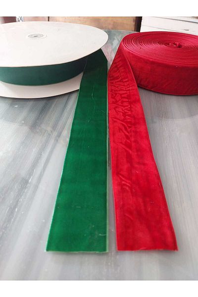lolipophobi 5 cm Velvet Ribbon, 2 m Drink Red & Wide, Ribbon