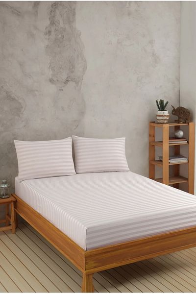 Totem Satin Cotton Elastic Sheet with Pillowcase