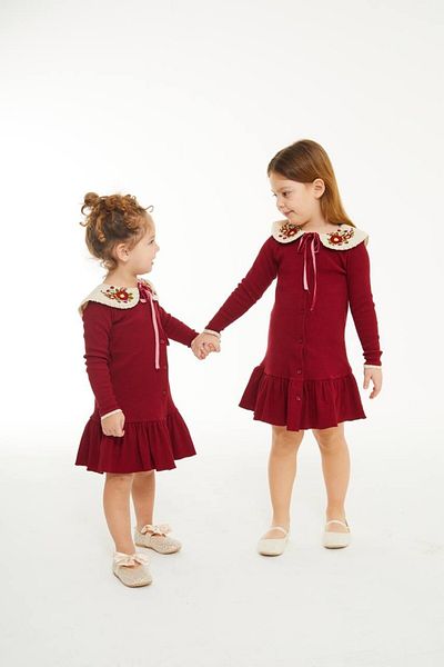 Elidabutik Camisole Dress with Embroidery Detail on the Neckline