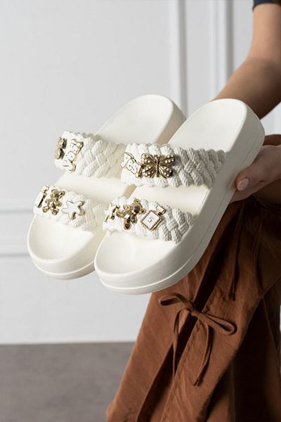 STOCON Papuci confortabili Eva, cu talpă înaltă, cu cataramă, cu figuri, pentru femei, Sea Beach STC1095
