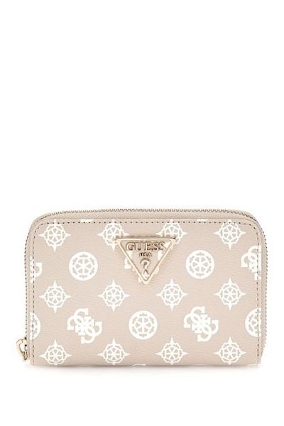 Guess Laurel Slg Medium Zip γύρω από γυναικείο μπεζ πορτοφόλι Swpg8500140-sdl
