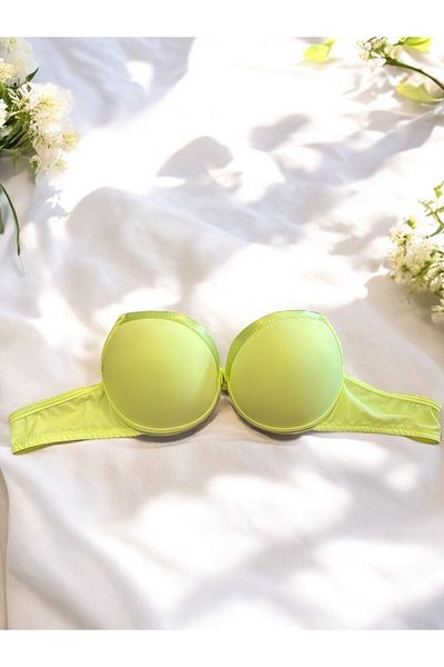 enmodaiçgiyim Γυναικείο σουτιέν Neon Yellow Full Filled Satin Λεπτομερές
