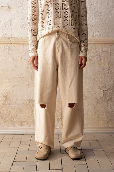 GIESTO ΠΑΝΤΕΛΟΝΙ BAGGY FIT GABARDIN ΜΠΕΖ