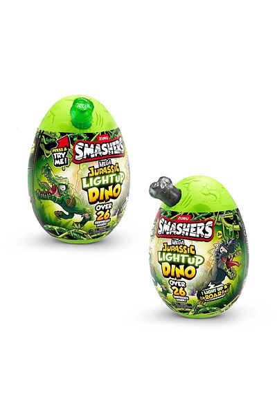 Smashers - Mega Surprise Egg with over 26 accessories, Dino Jurassic Light-Up