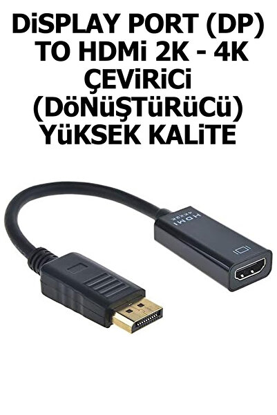 Plus Bilişim Display Port to Hdmi Çevirici, Dönüştürücü 4K, DP to Hdmi Dönüşt...