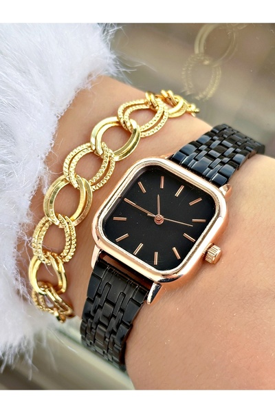 Tisaati Limited Edition Metal Kordon Classic Tasarım Kare Model Metal Kasa Ka...