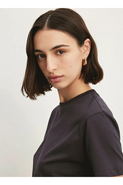 Mavi βασικό γυναικείο μπλουζάκι από ανθρακί