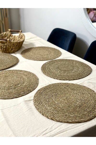 GÜNGÖR HEDİYELİK Σετ πλάκες από ψάθινη γιούτα 6 τεμαχίων American Service πλά...