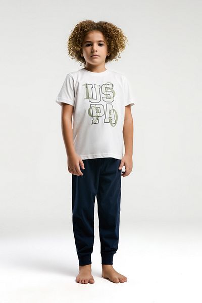 U.S. Polo Assn. U.S. Polo Assn. Licenssed 100% Cotton Cycling Collar Boy's Pajama Suit