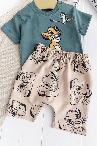 Babymod Set of 2 100% Cotton Summer Baby Boy Suits with Lion Figure
