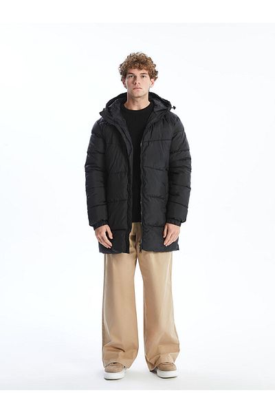 LC Waikiki Ανδρικό παλτό με κουκούλα LCW Standard Fit