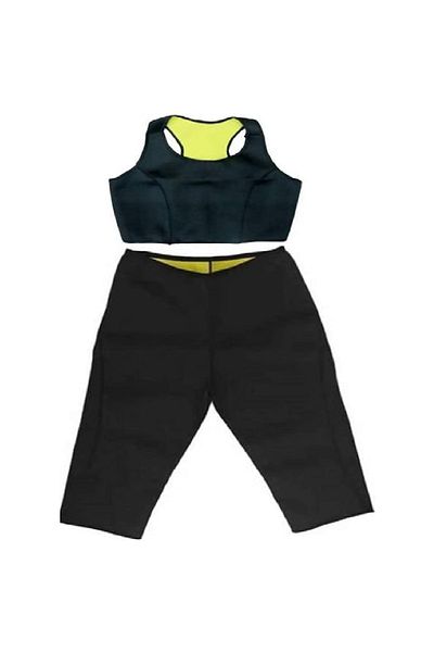 Generic HUIHUANG ملابس داخلية لتشكيل الجسم للنساء، توب بدون أكمام وبنطلون، أسود، قطعتان Women Shapewear