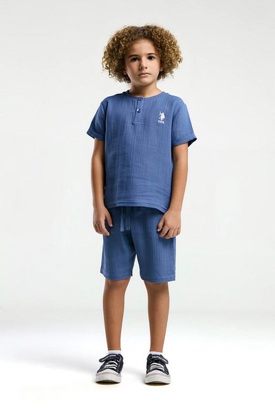 U.S. Polo Assn. U.S. Polo Assn. Boy, Small Button, Licensed, Bottom Top Set
