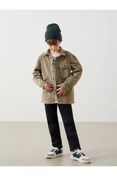 LC Waikiki Lcw Kids Khaki Long Sleeve Boy Shirt Jacket