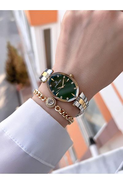 Daniel Klein Crystal Cut Glass Steel Cord 3Atm Water Resistant Women Wrist Watch+Bracelet F13954.M4
