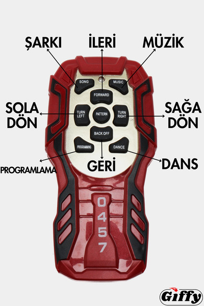 giffy Oyuncak Uzaktan Kumandalı Ful Fonksiyon Işıklı Sesli Müzikli Hareketli Pilli İnteraktif Dansçı Robot