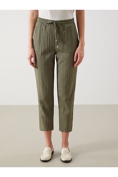 LC Waikiki Women's Linen Blended Pants with Elastic Waist