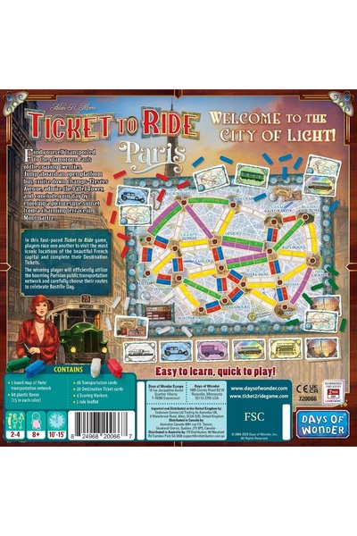 Asmodee Board game Ticket to Ride Paris, English language