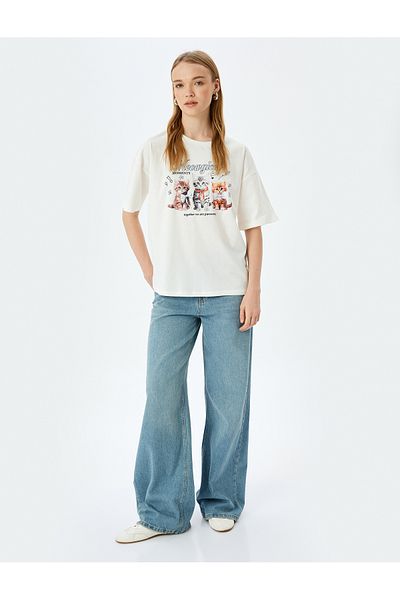 Koton Beige Oversized T-Shirt