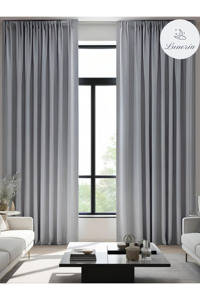 Silver-Extraforated Blackout Light Gray Blackout Background Curtain