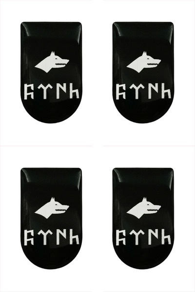 Aresoutdoors Şarjöraltı Sticker Bayrak Etiketi 4 Adet Siyah Göktürk Desenli