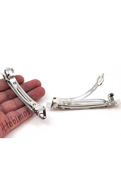 Hobimos 20 Pcs 10 cm Automatic Barrette - 10 cm Nickel Plated Automatic Hair Barrette