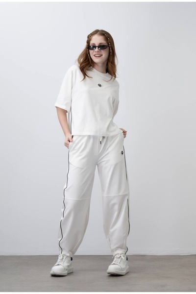 LOCO LOCO طقم بنطال من القطن الممشط من LIMI للفتيات الصغيرات الناعم والمرن