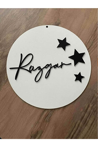 estölye Özel Konsept Tasarım Isimli Bebek Çocuk Kapı Süsü 28x28 cm