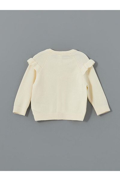 LC Waikiki LCW baby Crew Neck Embroidered Baby Girl Knitwear Cardigan