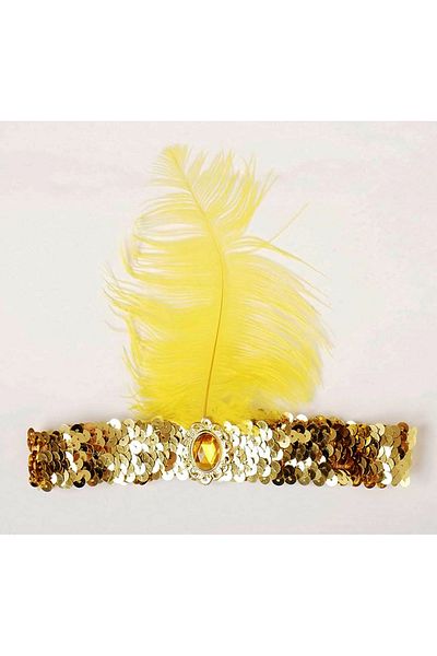 ASALP COLLECTİON Gold Color Charlieston Hair Band