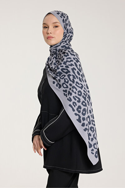 PURESCARFS Pure Tone Shawl - Leopard Pattern - Silver - Smoked