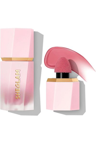 SHEGLAM Makeup -  Liquid Blush Matte Finish - Waterproof Gel-Cream Blush with Sponge -Rose ritual