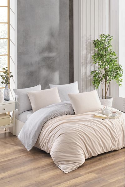 GALAWARRA Σετ κρεβατιού RoyalComfort Βαμβακερό διπλής όψης Μονό σεντόνι με ελαστικό παπλωματοθήκη