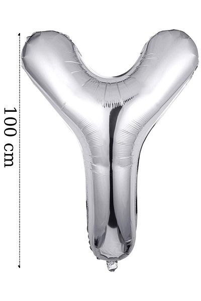 AyfaStore 40 Inc Foil Balloon Letter Y Helium Balloon 100 cm Silver Color - Letter Y Balloon - Letter Foil Balloon