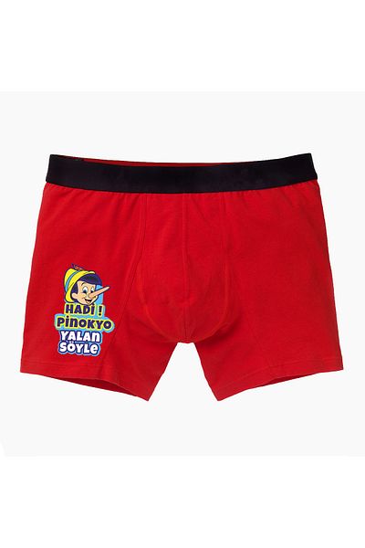 TİREde giyin Let's Pinocchio Lie Humorous Men's Boxers