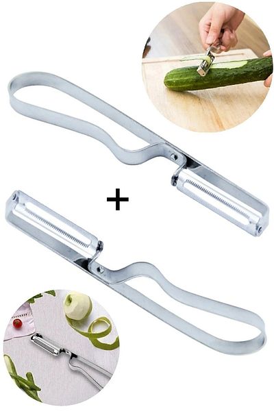 FBZhome 2 Pieces Stainless Metal Side Peeler Vegetable Fruit Peeler