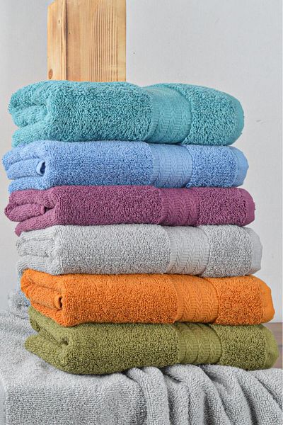 GALAWARRA Silky 6-Pack Cotton Colorful 50 X 90 cm Towels