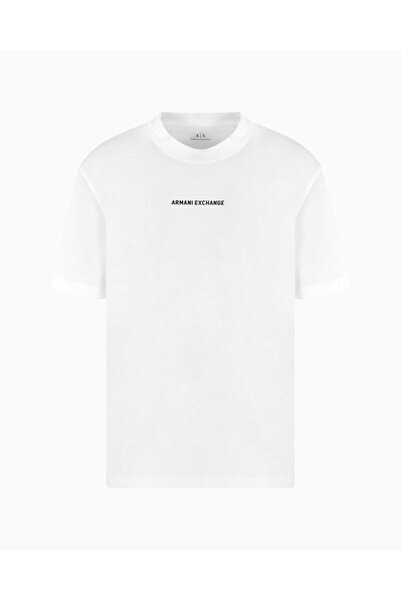 Armani Exchange Ανδρικό κοντομάνικο μπλουζάκι κανονικής εφαρμογής 100% βαμβακερό μπλουζάκι με λογότυπο μπροστά και πίσω στρογγυλή λαιμόκοψη XM 000588