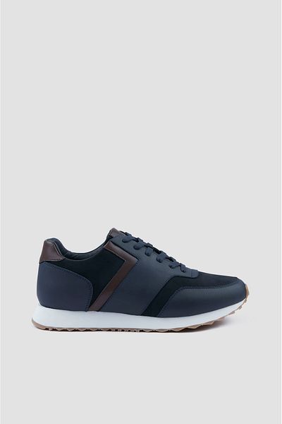 PAUL&SHARK Men's Leather and Suede Navy Blue Shoes 25418015 -050