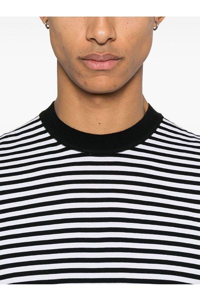 PAUL&SHARK Men's Black-White Horizontal Striped Cotton T-Shirt 25411534 -217