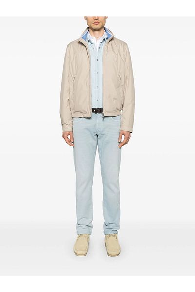 PAUL&SHARK Men's Regular Fit Stand Collar Zippered Long Sleeve Beige Jacket 25412210 -029