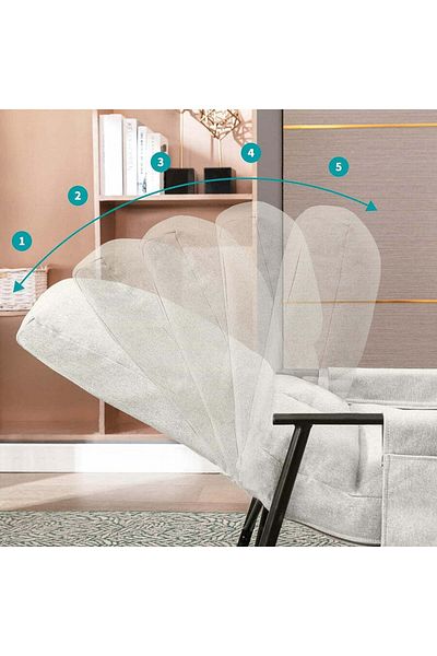 Generic Relaxing fabric rocking chair with comfortable padding for maximum comfort - Light Grey