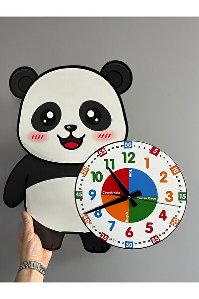 karbonsoft Sevimli Panda Po Montessori Çocuk Odası Eğitici Ahşap Duvar Saati ...