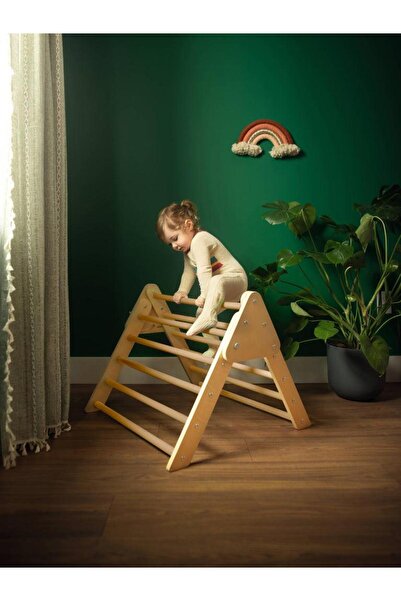 wooden destinty مثلث الذروات (مثلث التسلق الخشبي 64 سم ارتفاع × 77 سم عرض × 5...